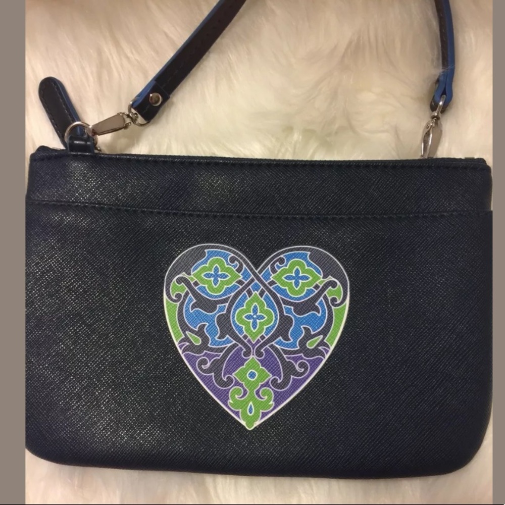 Brighton Summer Heart Mini Crossbody Bag Navy Blue